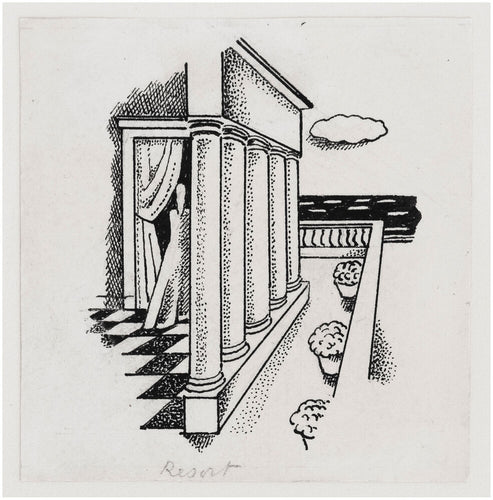 Resort - original pen-and-ink illustration