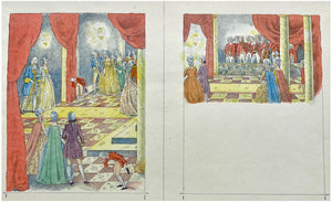 Original pen, ink, and watercolour illustrations for Cinderella