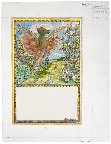 Original pen, ink, and watercolour illustration for The Ants and the …