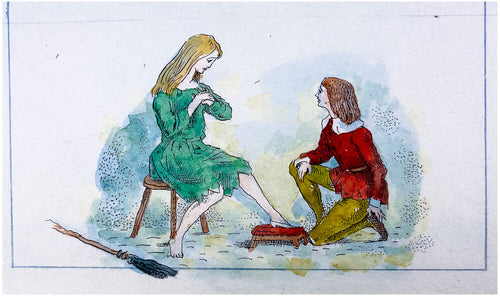 Original pen, ink, and watercolour illustration for Cinderella in Jack and …