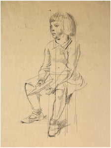 Gabrielle, the artist's daughter - original preparatory drawing
