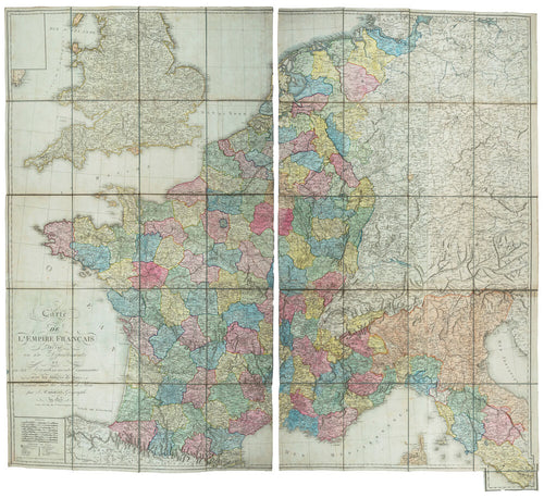 Carte de l'Empire Français Divisé en 130 Départements et en 522 …